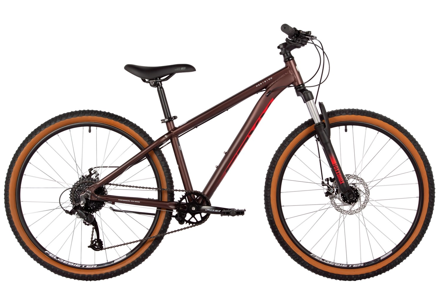  Велосипед FOXX MERIDIAN 26" коричневый, алюминий, рама 14" 