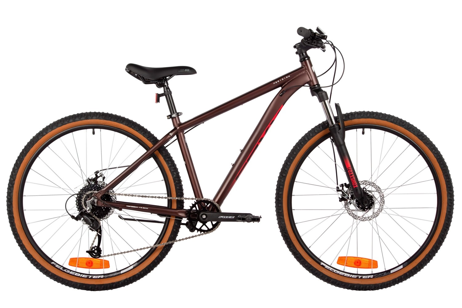  Велосипед FOXX MERIDIAN 27,5" коричневый, алюминий, рама 16" 