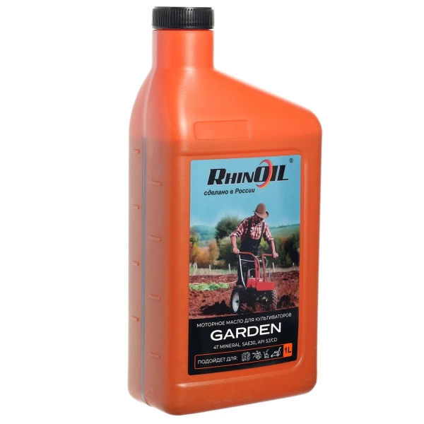  [М] Масло  д/четырехтактных двигателей минерал. RHINOIL 1,0л (д/картера мотоблока, генератора)